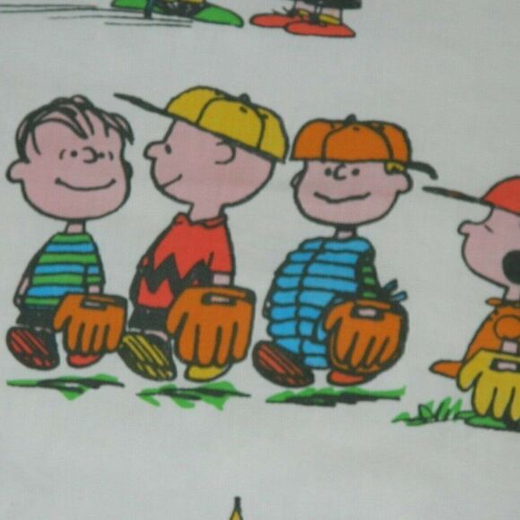 Vintage Peanuts Flat Sheet Snoopy Charlie Brown‎ - Picture 8 of 12